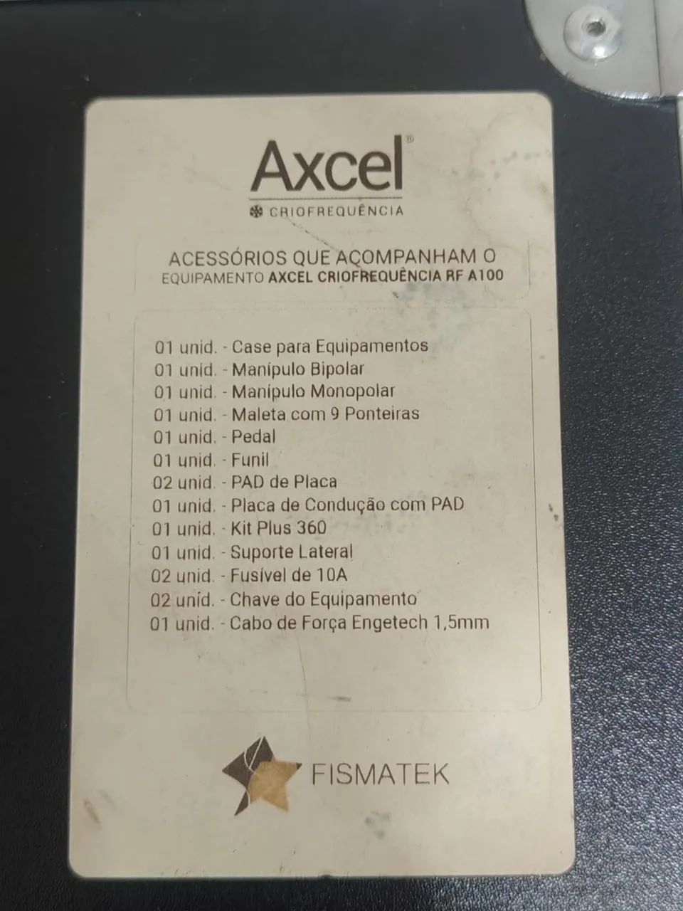 Axcel Criofrequência RF A100 Fismatek Completo | 100% Funcional