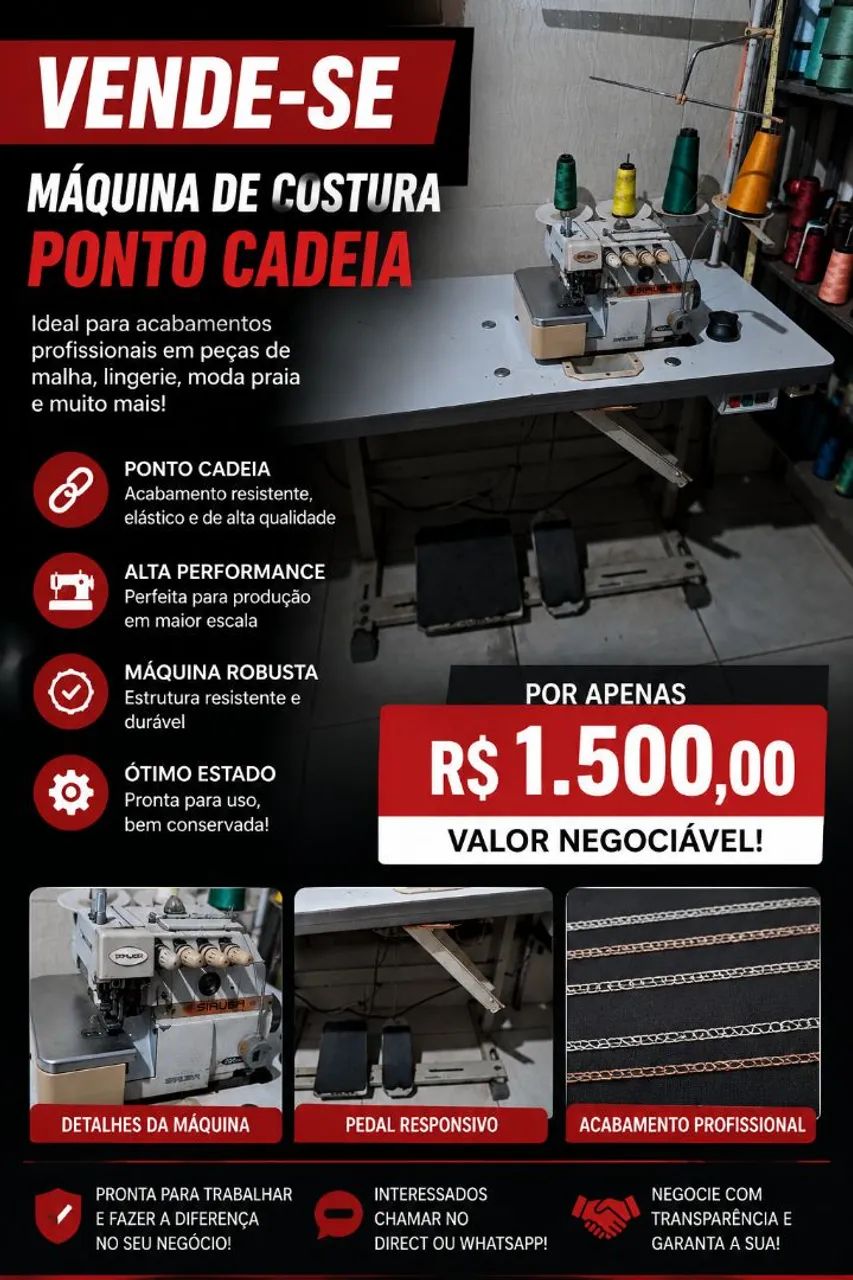 Maquina siruba ponto cadeia - Foto 3