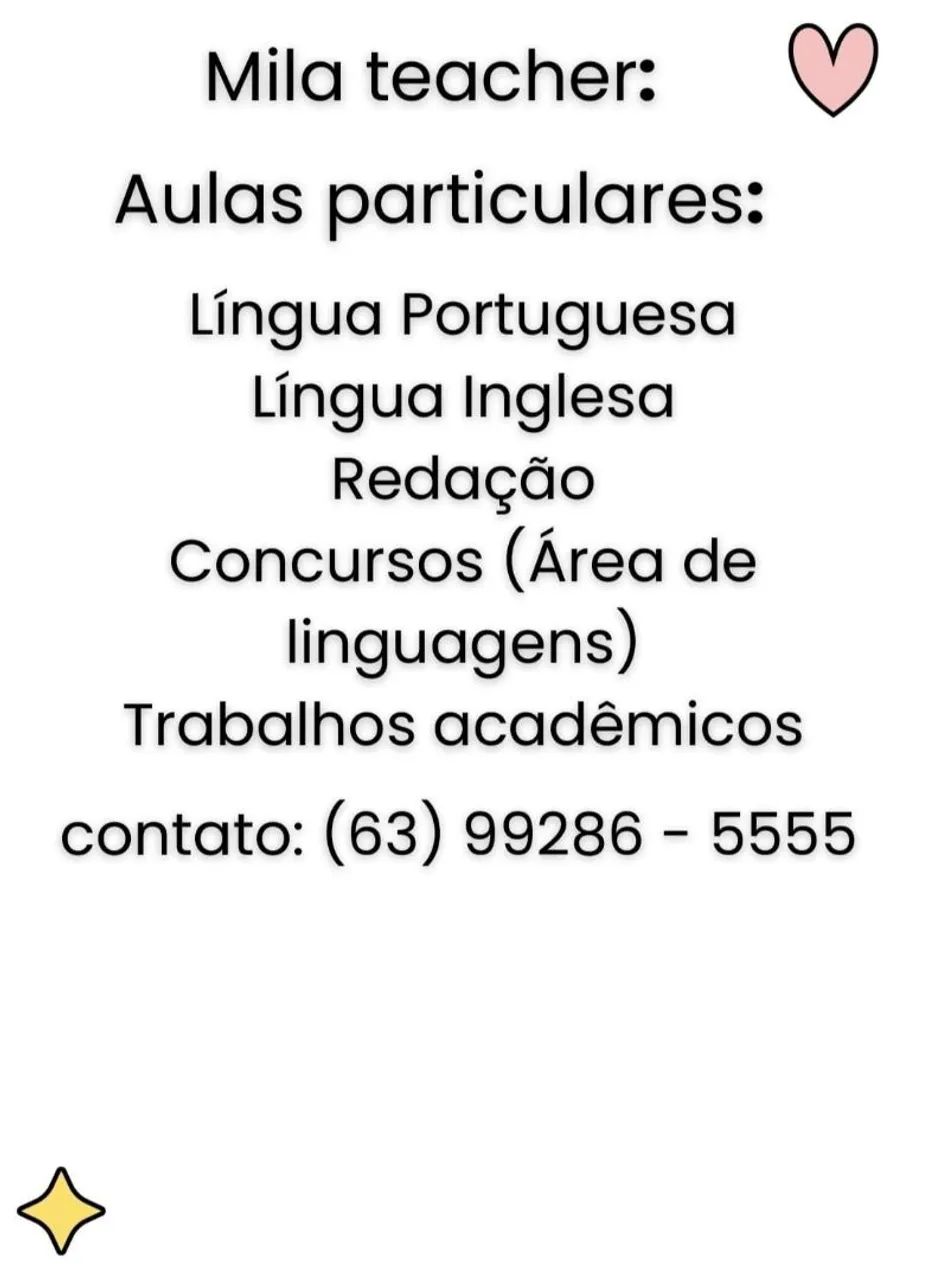 Aulas particulares e atendimento individual 