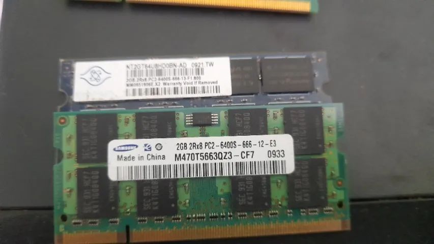 Lote 9gb Memória Ddr2 6400s Notebook 7 Pentes - Foto 3