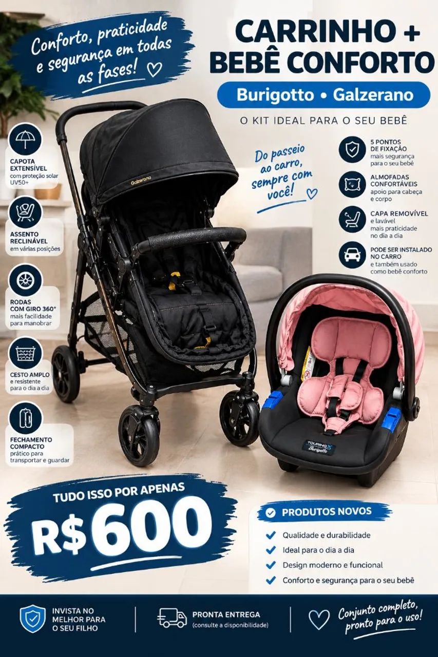 Carrinho + Bebê Conforto ? NOVOS