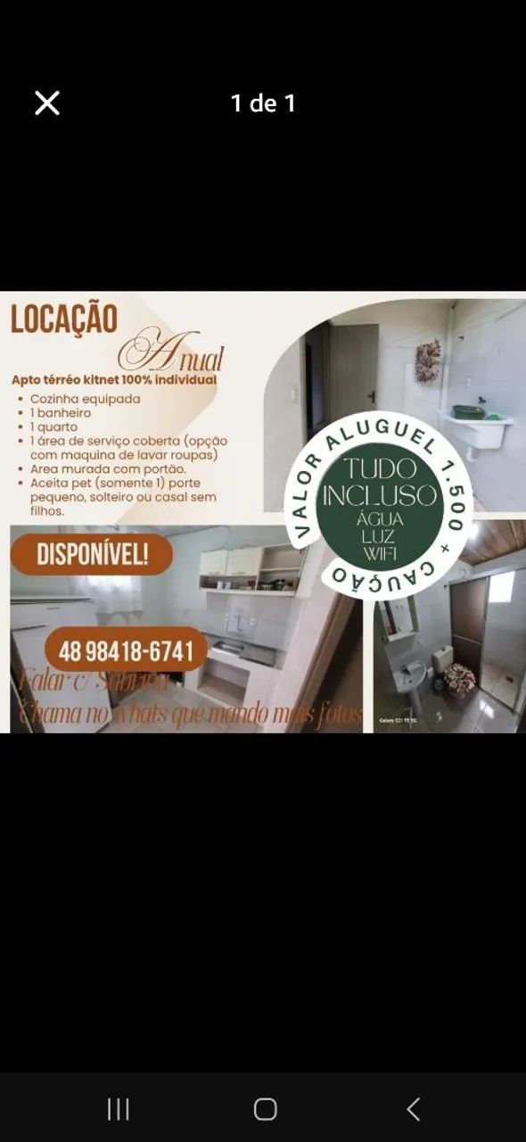 Alugo apto/kitnet locação anual