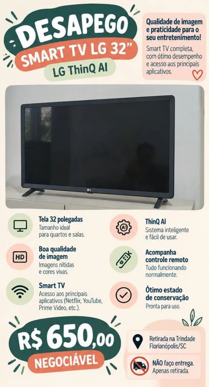 Smart TV LG 32 polegadas 