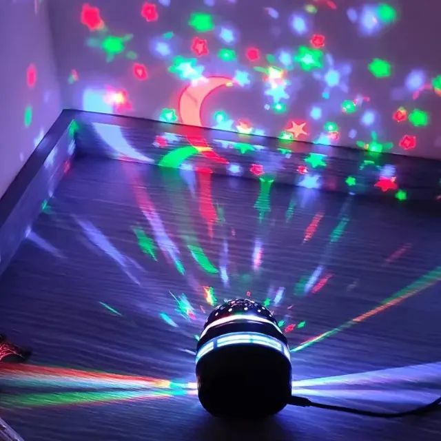 Mini Luminária Projetor Estrela Lua Led 360º