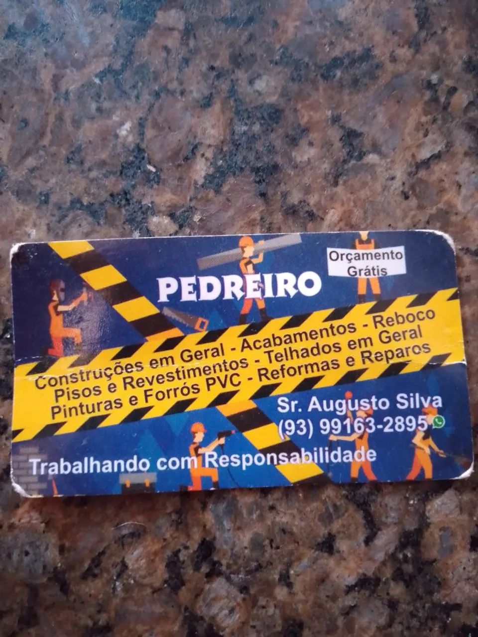 Pedreiro disponível 