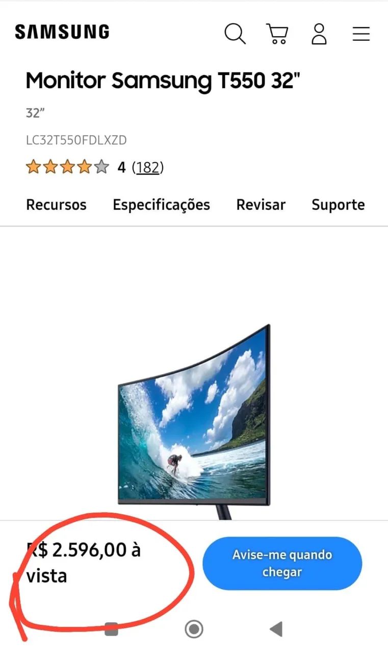 Monitor Samsung  T55 curvo / NOVO!! - Foto 5