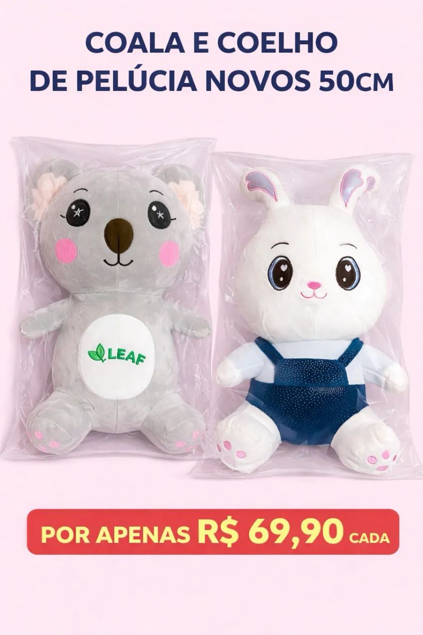 Coelho e coala de pelúcia 
