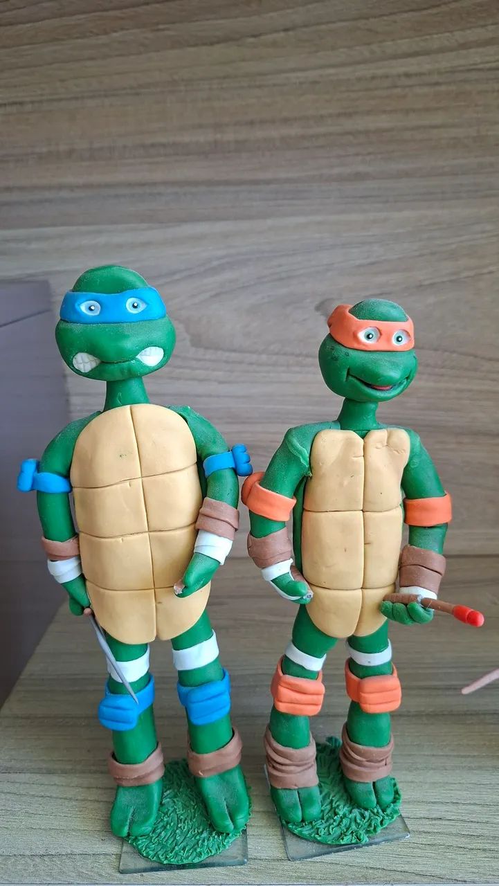 Biscuit - Decoração / Coleção  Kit 5 Bonecos Tartarugas Ninja e Mestre Splinter - Foto 2