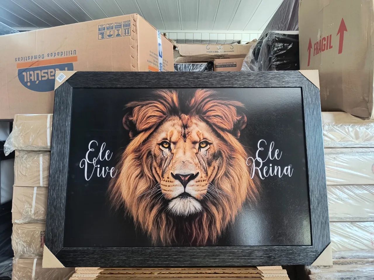 Quadro leão 90x60cm