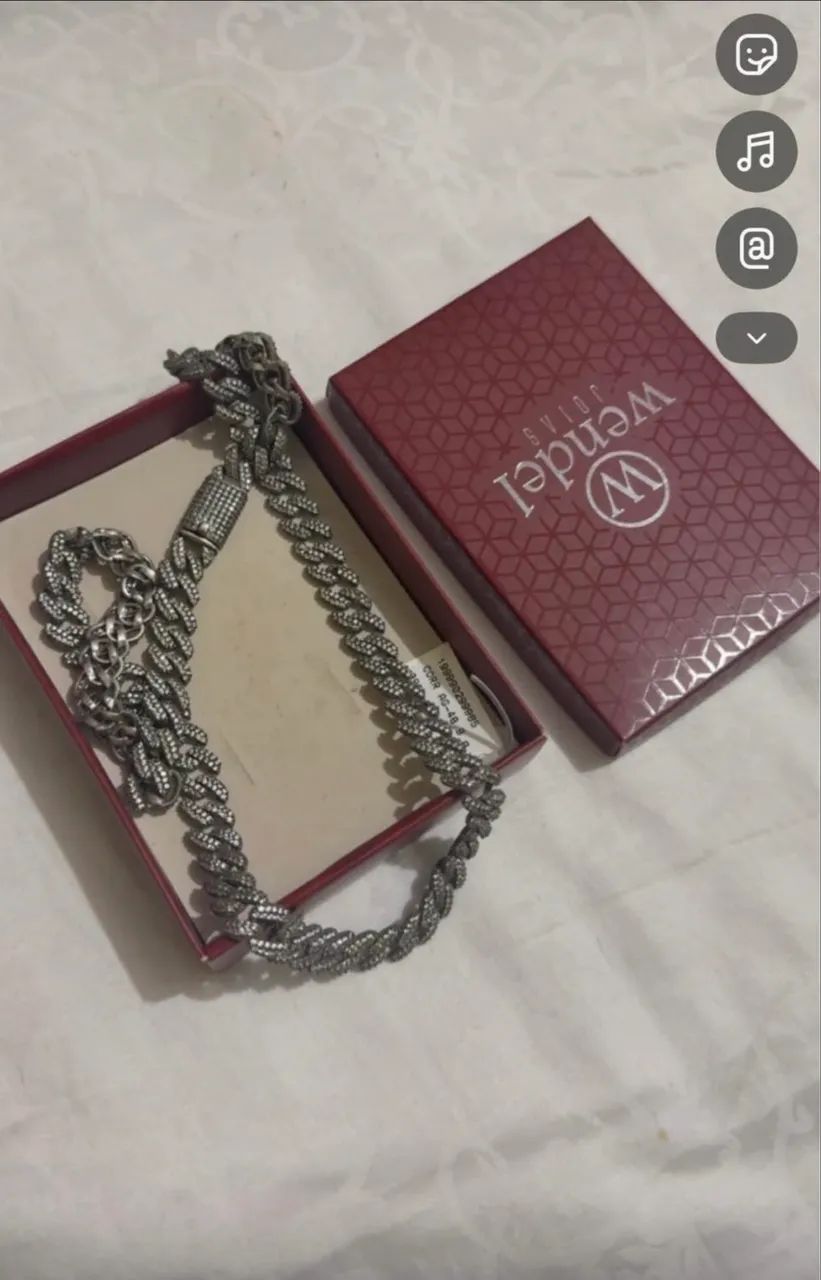 Colar de prata 925 ice cravejada de zircônio 