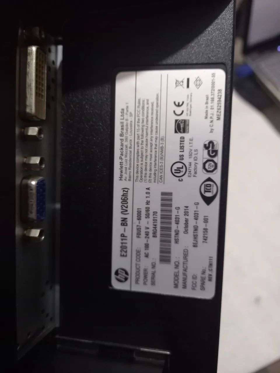 Monitor lg ou hp 20 polegadas led entradas vga e dvi giratório usado!!! - Foto 4