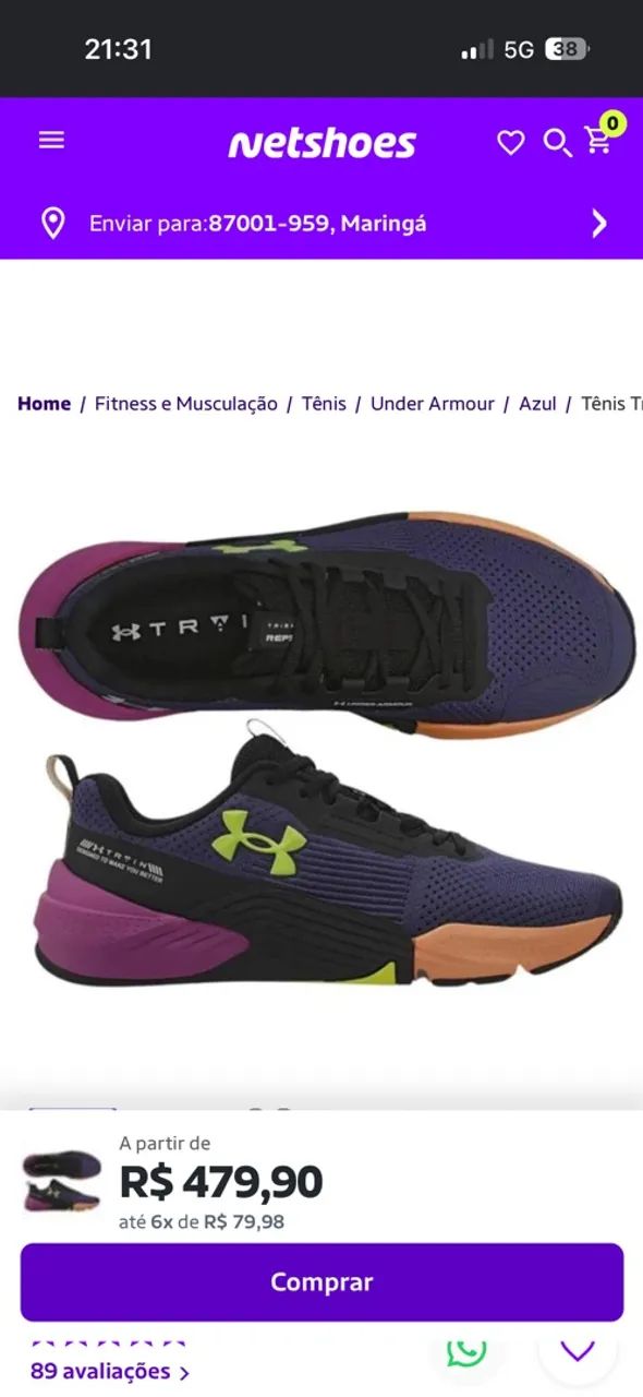 Tênis Under Armour Tribase Reps - Foto 5