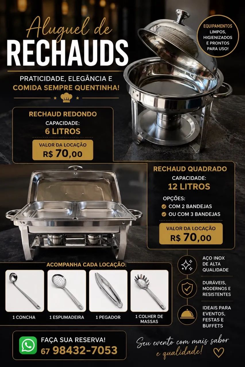 Aluguel de Rechauds