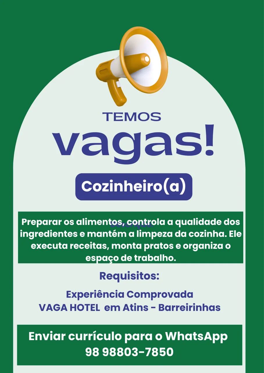 Vaga Cozinheiro(a)