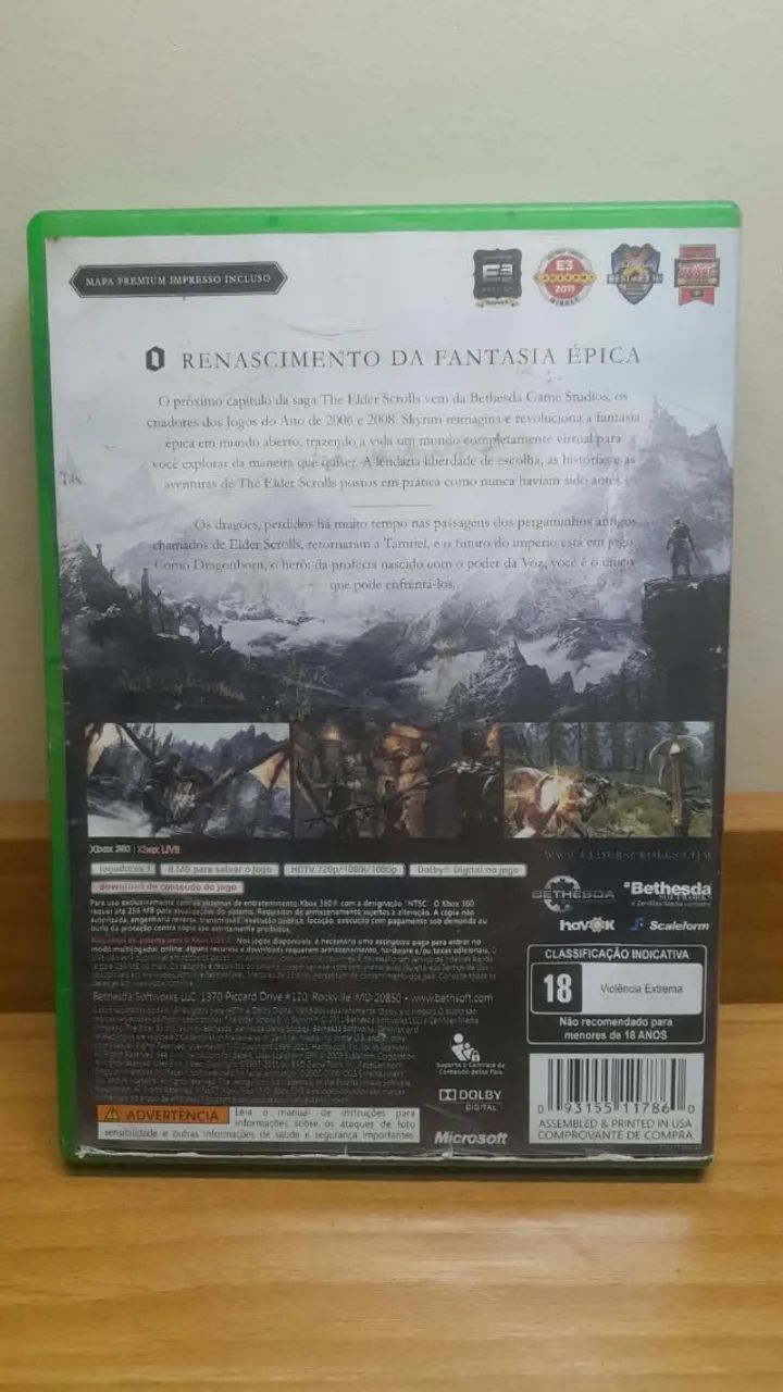 The Elder Scrolls V Skyrim com MAPA Xbox 360  - Foto 3