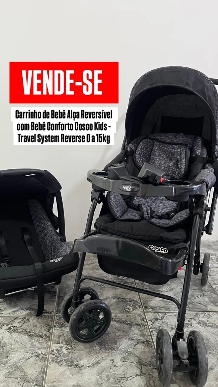  CARRINHO DE BEBÊ E BEBÊ CONFORTO KIT COSCO KIDS