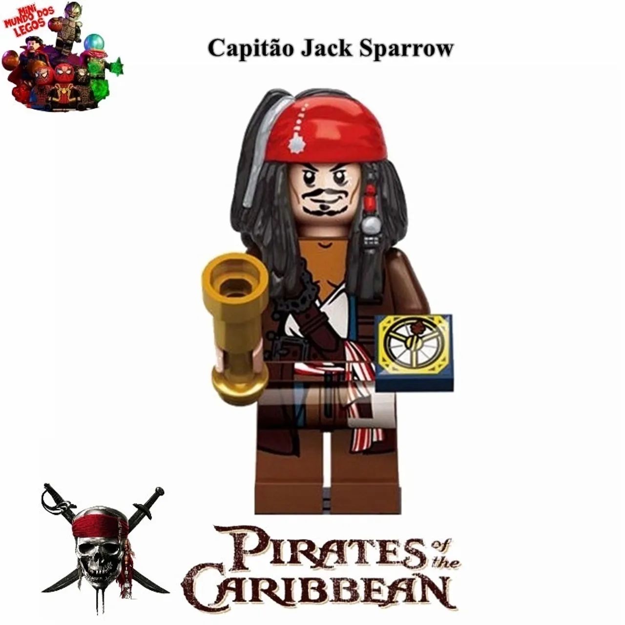 Blocos de montar Jack Sparrow e Davy Jones Mini Figures 2x1 - Foto 4