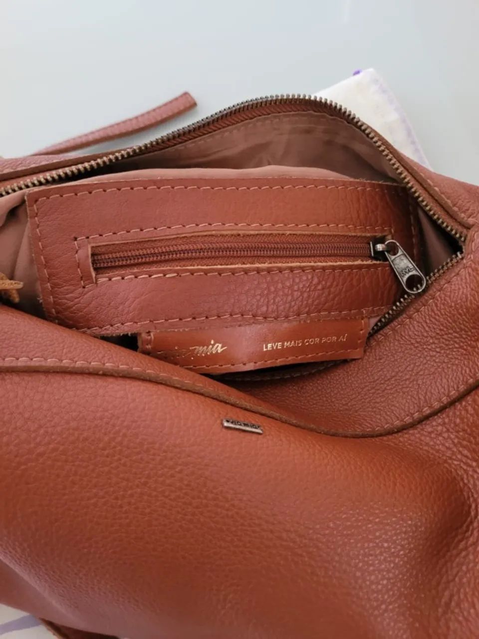 Bolsa em couro Via Mia - Foto 4
