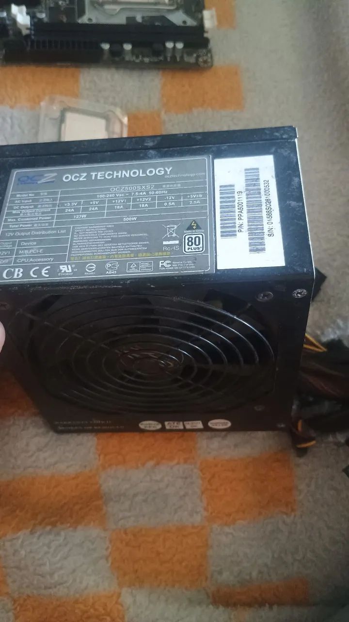 Fonte 500w real ocz 80plus