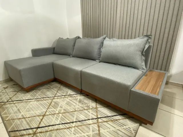 Sofá de Canto Suiça 2,90m Linho   Produto Novo_Pronta Entrega - Foto 2