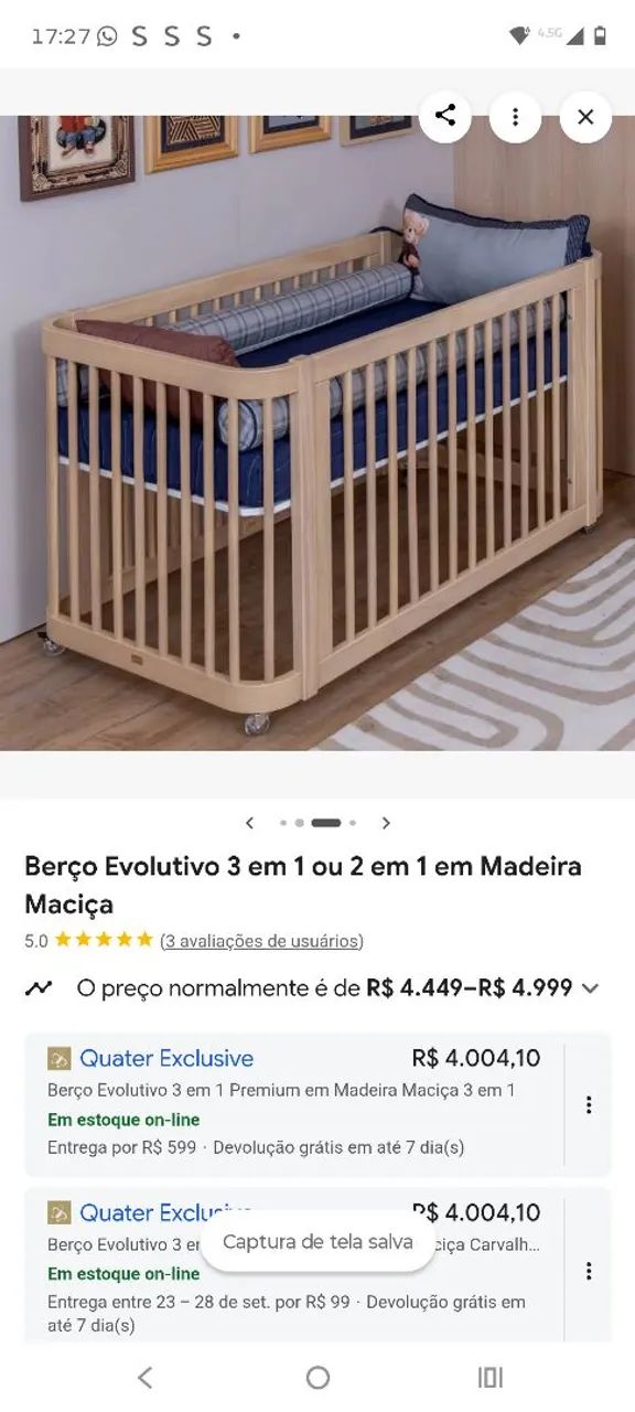 Berço de bebe evolution 3 em 1 - Foto 3