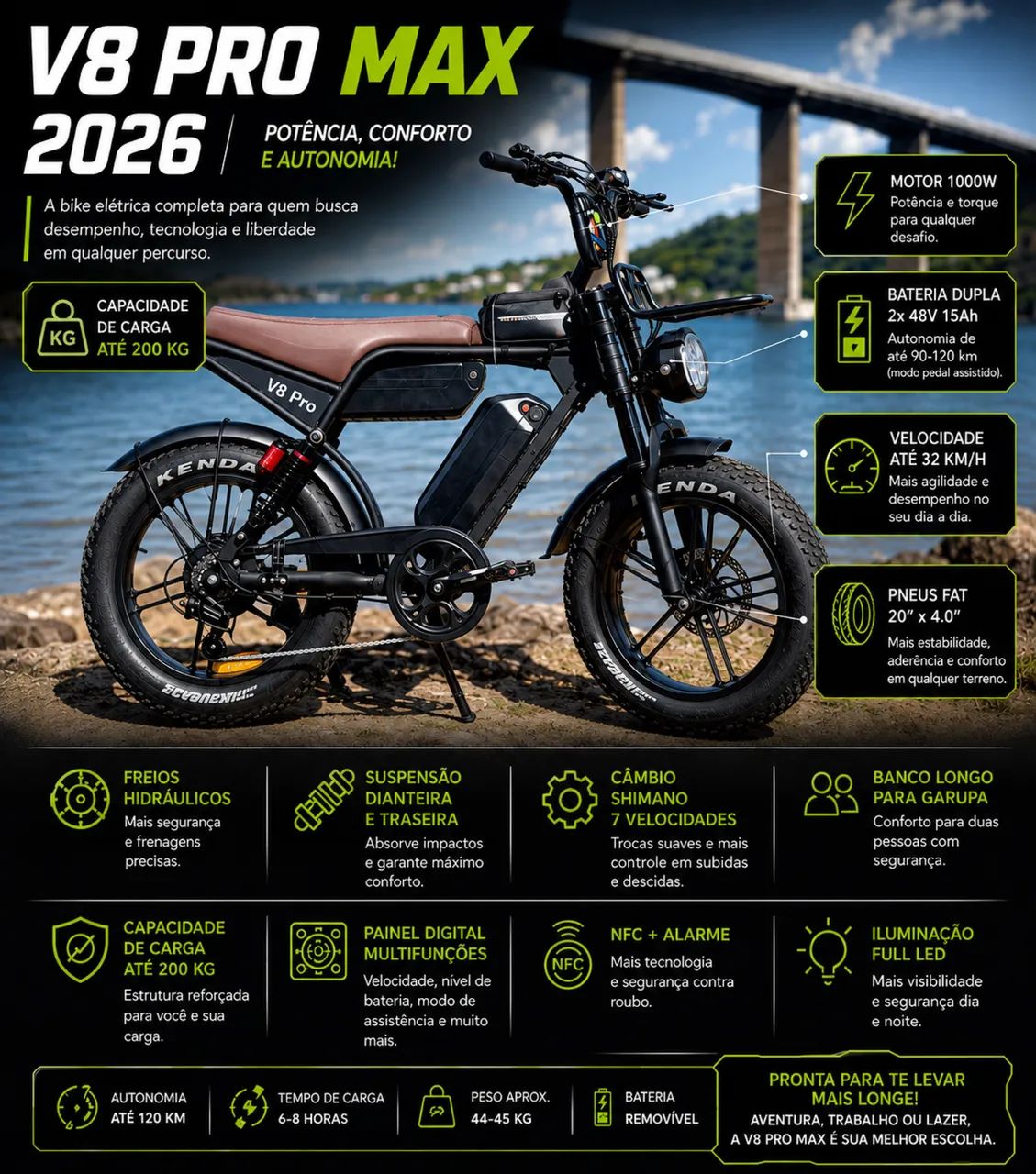 V8 pro Max 2 baterias na caixa 