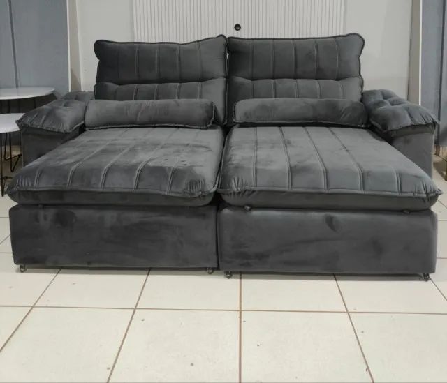 Sofá Retrátil e Reclinável Van Gogh 2,30m D33 Soft - Dm móveis - ENTREGA EM 24H
