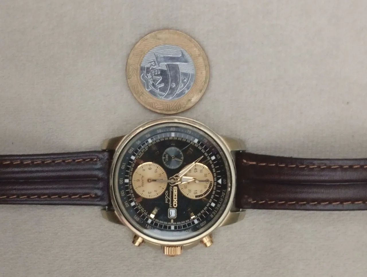 Relógio Seiko cronógrafo, alarme 