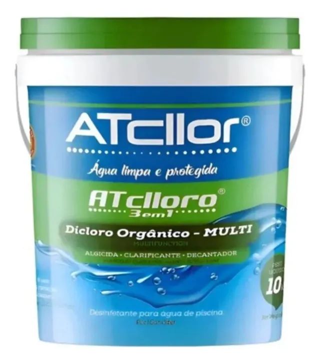 PROMOÇÃO - Limpa Piscina Atclloro 3 em 1 Multiação e Dicloro e Aglicida Atcllor - Foto 3