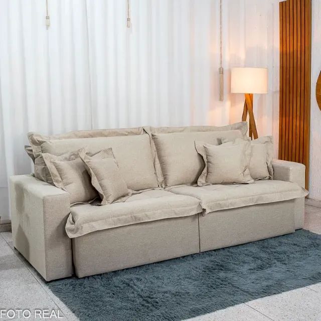 SOFÁ CAMA RETRÁTIL BOLT  2.40M LINHO  SEM CAIXA. PRONTA ENTREGA. - Foto 4