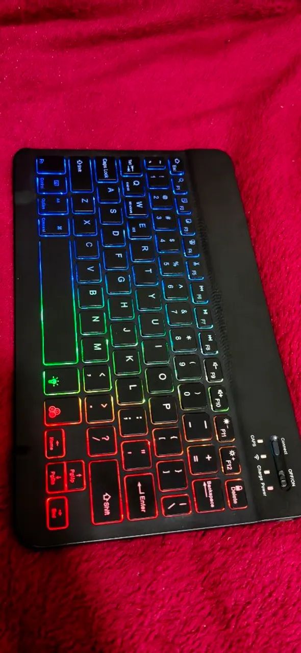 Teclado sem fio com leds + bluetooth impecável 
