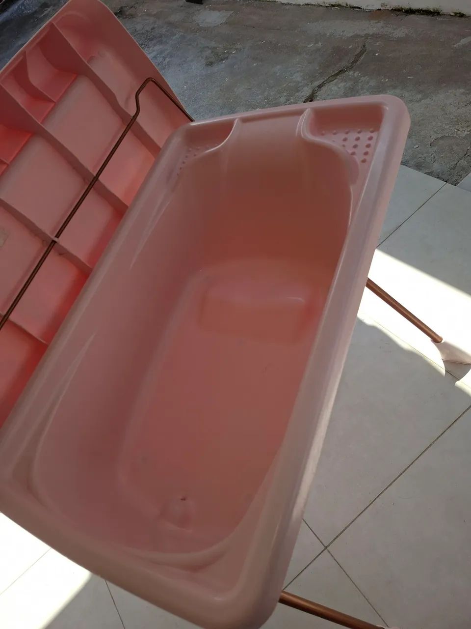Banheira galzerano com pé e trocador