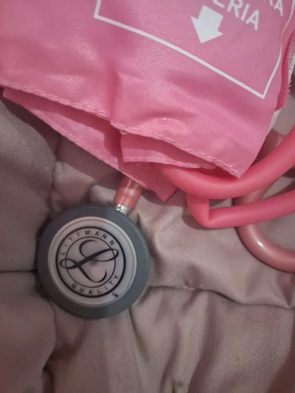 Kit Medicina Estetoscópio Littman Rosa - Foto 2