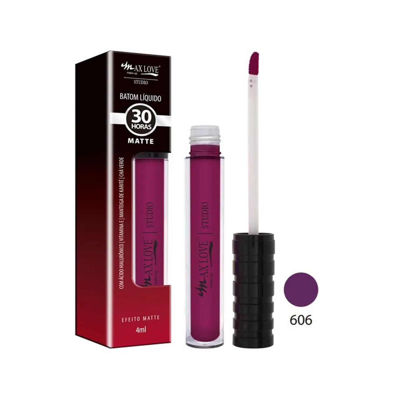 Kit 5 Batons Líquido Matte Max Love 30H Resistente à Água. (606,607,608,610,611) - Foto 3