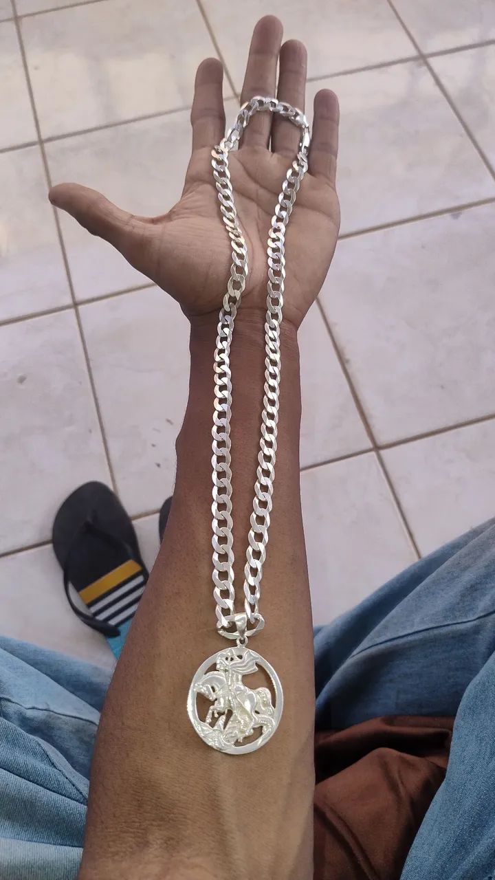 Cordão e pulseira de prata 925 - Foto 5