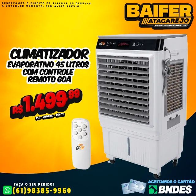 Climatizador Evaporativo 45 Litros Com Controle Remoto Goa 
