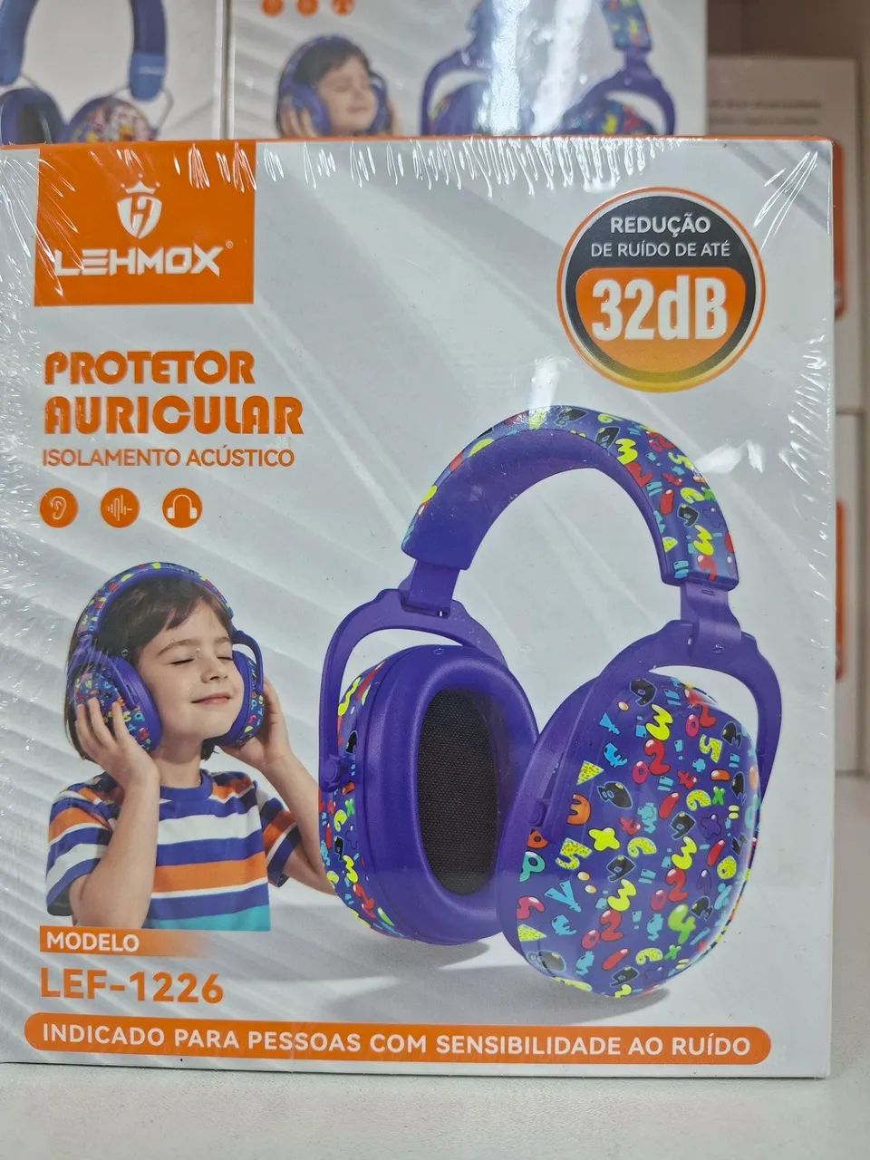 Protetor Auricular Lehmox abafador de ruídos infantil isolamento até 32dB