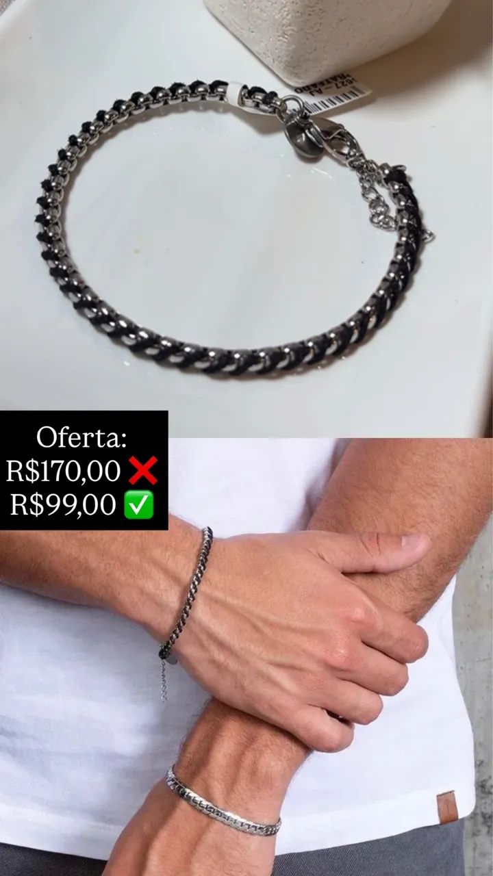 Pulseiras aço masculino 