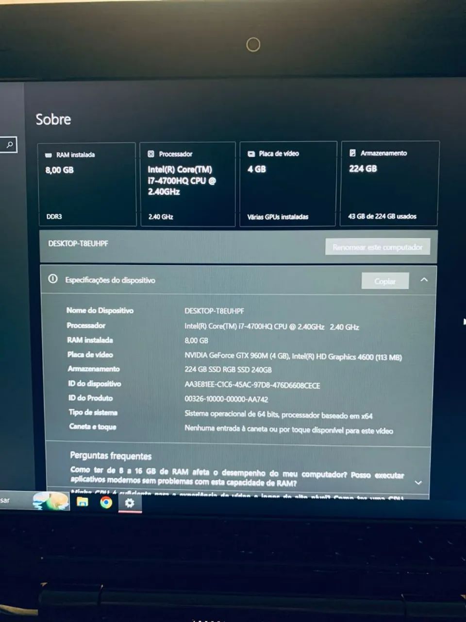Notebook Avell Titanium | i7 | GTX 960M | 8GB RAM | SSD | Formatado - Foto 3