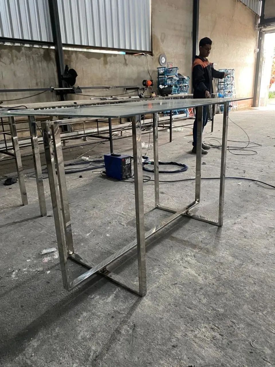 Mesa de Metalon aço inox com vidro 8 mm  - Foto 4