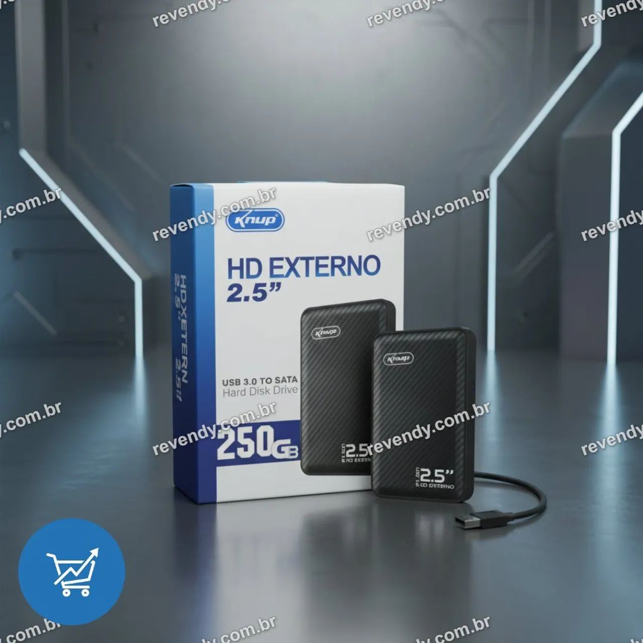 HD Externo Portátil Knup 250GB USB 3.0 2.5 polegadas para PC e Notebook