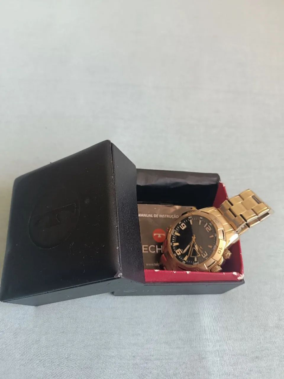 Relógio Technos Original Masculino Anadigi Dourado - com Caixa - Foto 5