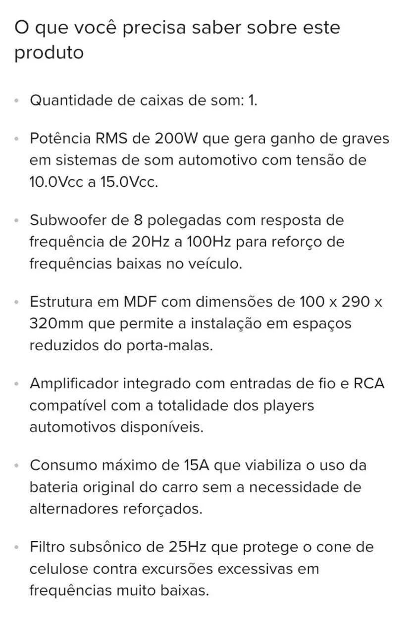 Caixa Slim Cxms200 Sub 8'' Amplificada - Corzus Cor Preto - Foto 5