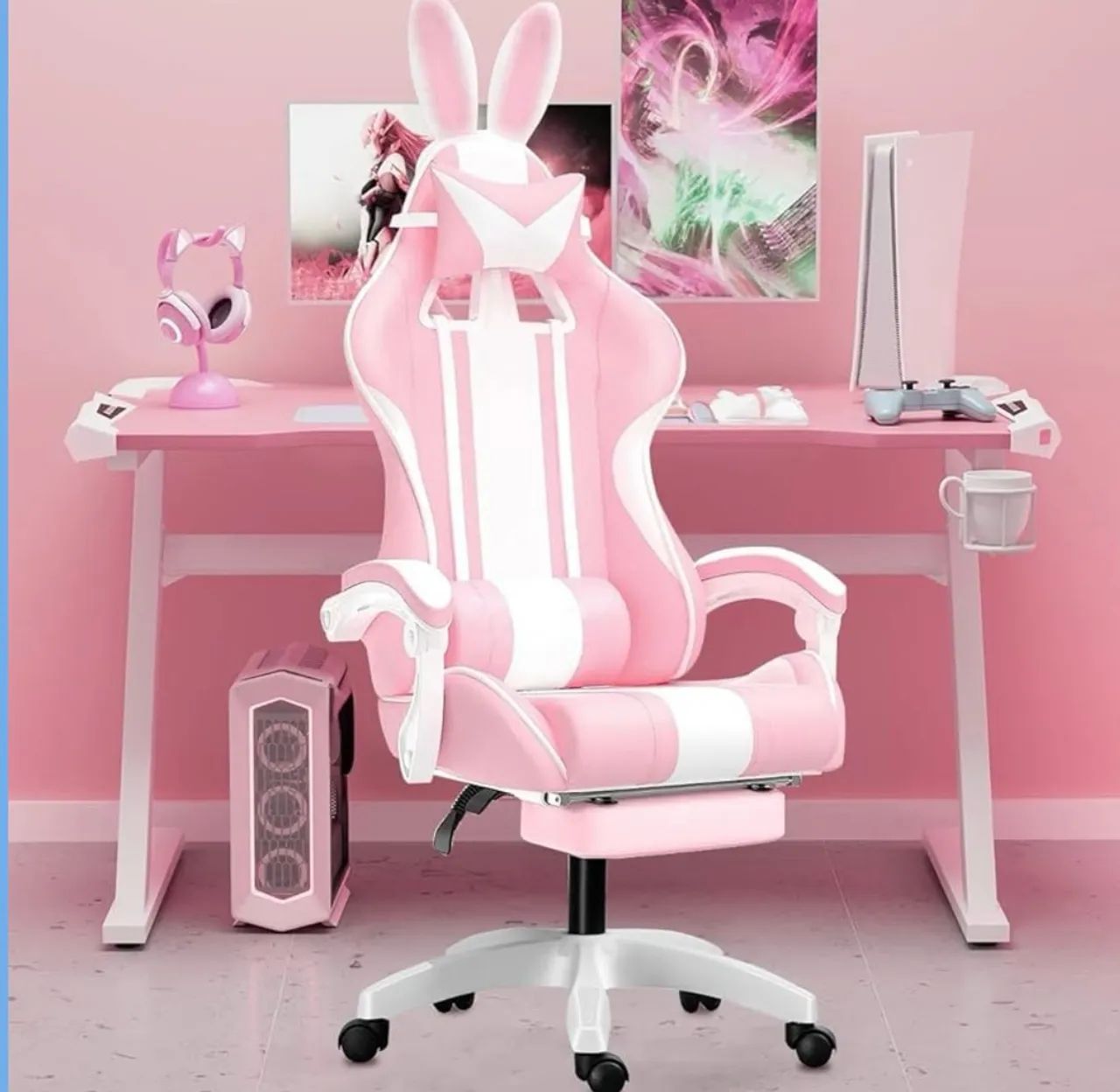 Cadeira gamer rosa