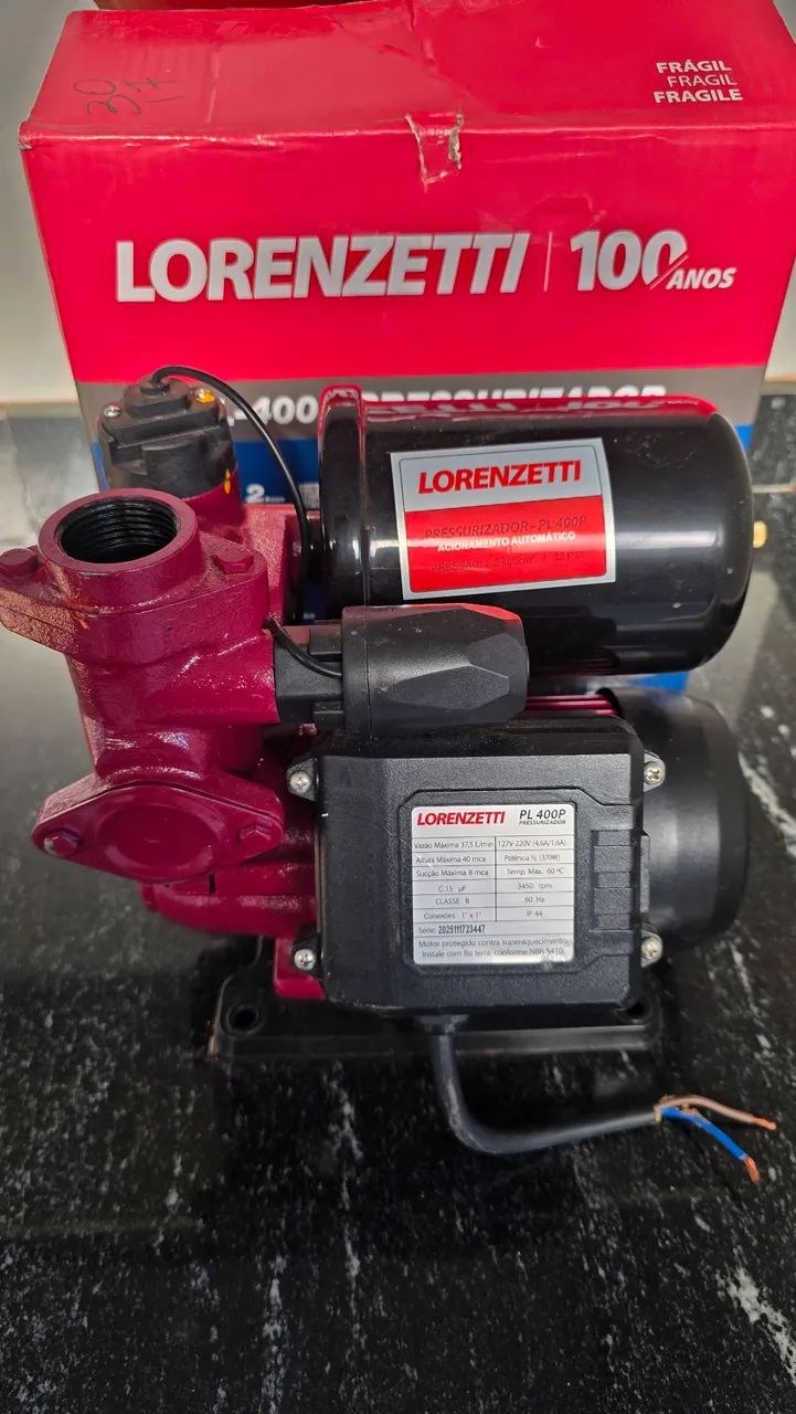 Bomba Pressurizadora Lorenzetti PL 400P 370W 40MCA Água