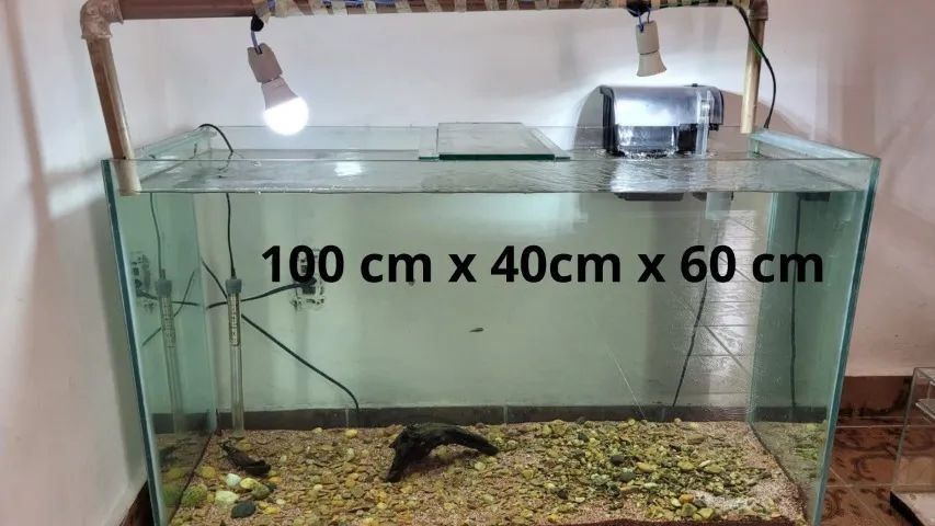 Aquário 200 Litros Completo (1 metro) + Aquário Peq + 3 Bateiras e Equipamentos