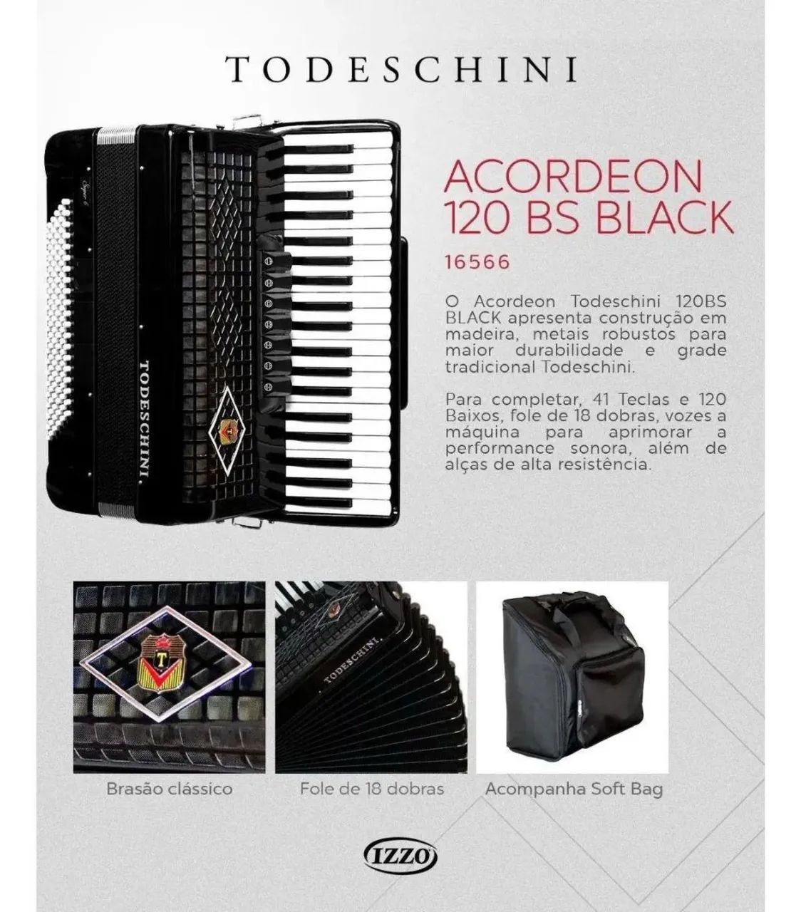Acordeon todeschini 120 BS black - Foto 2