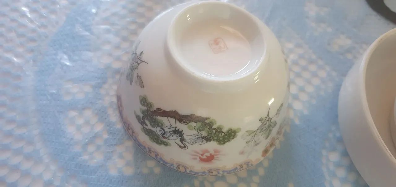 Tigela e colher de porcelana antigo - Foto 5