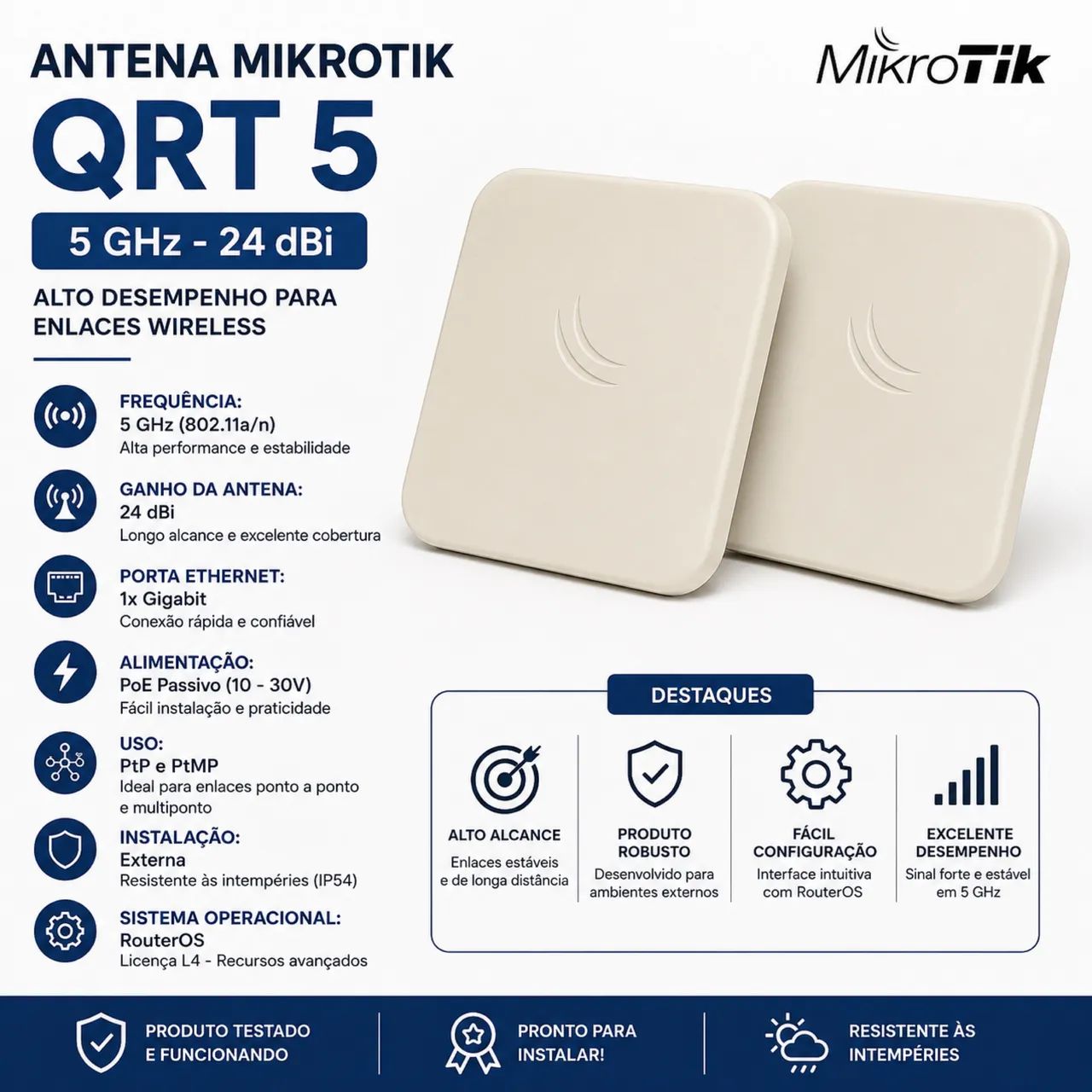 2 AntenasMikroTik QRT 5 (RB911G-5HPnD-QRT)