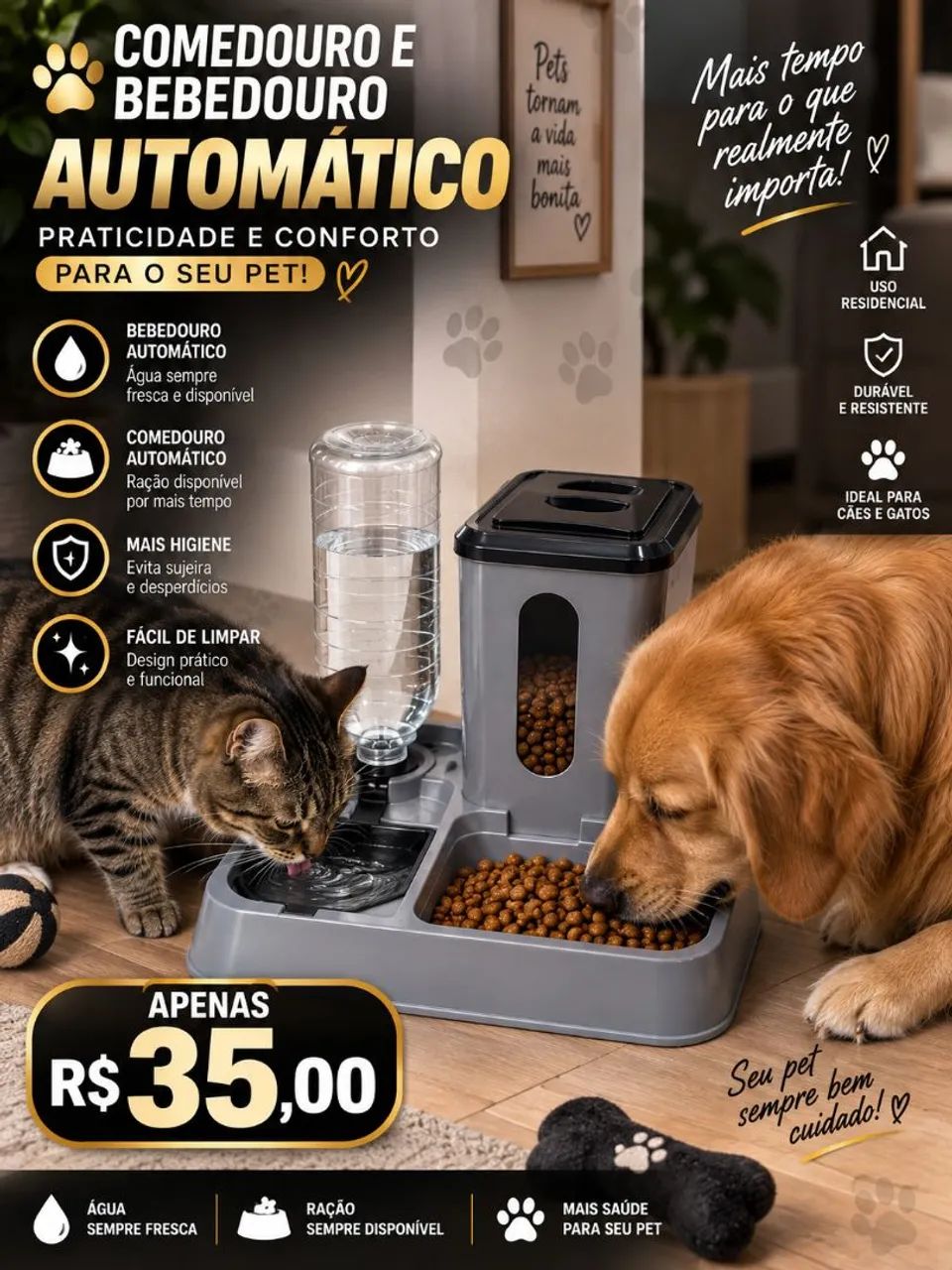 bebedouro e comedouro de cães e gatos